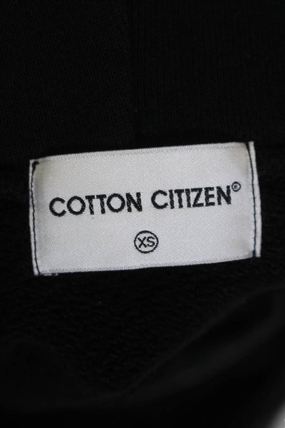 Cotton Citizen Womens Long Sleeves Hoodie Black Cotton Size Extra Small