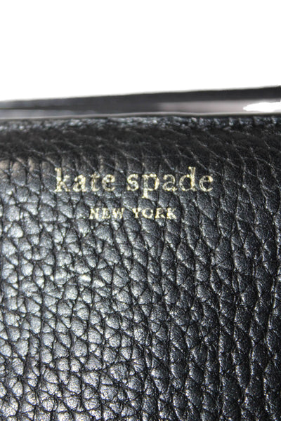 Kate Spade New York Womens Leather Button Closure Wristlet Wallet Black