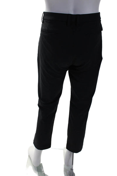 Rhone Mens Zipper Fly Flat Front Slim Cut Trouser Pants Black Size 35