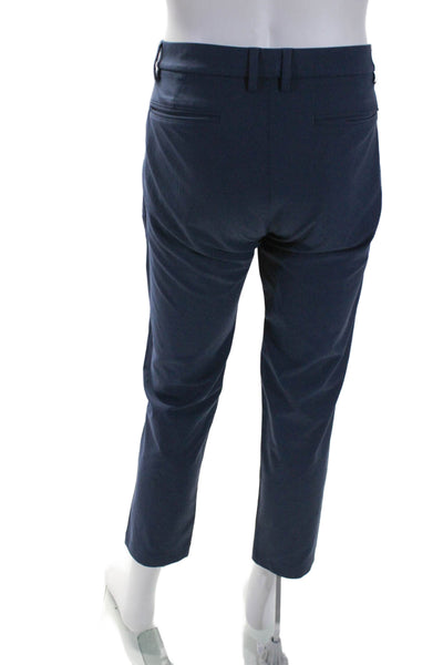 Rhone Mens Zipper Fly Flat Front Slim Cut Trouser Pants Navy Blue Size 35