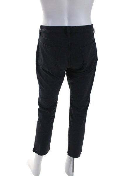 Theory Mens Zipper Fly Raffi Slim Fit Trouser Pants Black Cotton Size 34