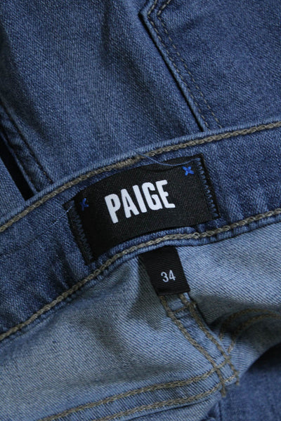 Paige Mens Zipper Fly Slim Cut Lennox Jeans Blue Cotton Size 34