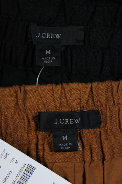 J Crew Womens Elastic Waist Straight Long Skirt Beige Black Medium Lot Of 2