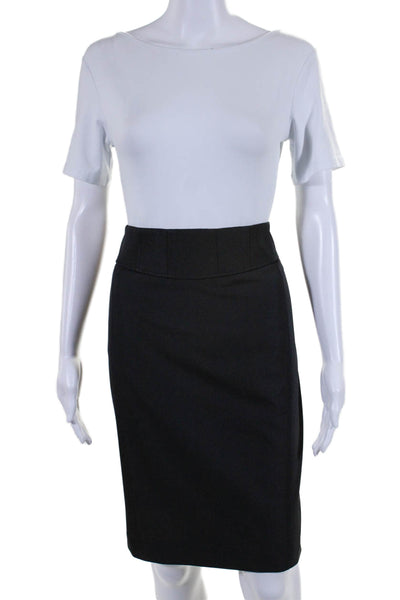 Ted Baker London Womens Side Zip Knee Length Pencil Skirt Black Size 4