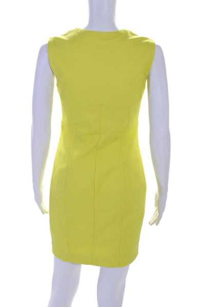 Yigal Azrouel Womens Sleeveless Half Zipper Pencil Dress Yellow Cotton Size 4