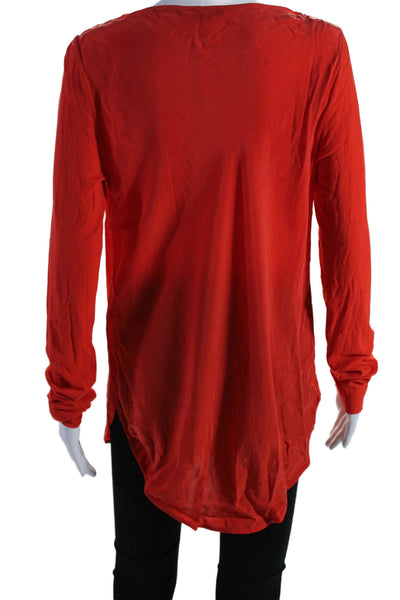 COS Womens Georgette Long Sleeve Cowl Neck Draped Hem Blouse Top Red Size 40