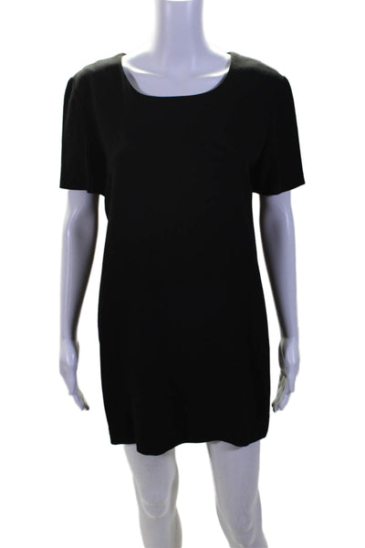 Michael Kors Womens Wool Short Sleeve Shift Dress Black Size S