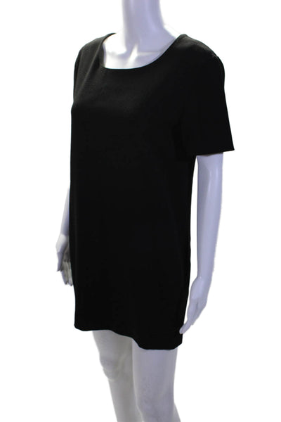 Michael Kors Womens Wool Short Sleeve Shift Dress Black Size S