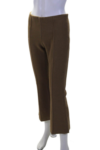 Smythe Womens Elastic Waist High Rise Bootcut Pants Brown Size M