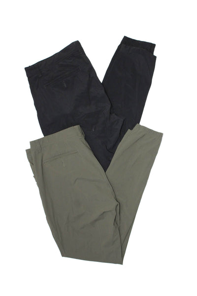 Rhone Mens Zipper Fly Straight Leg Lightweight Pants Black Green Size 35 Lot 2