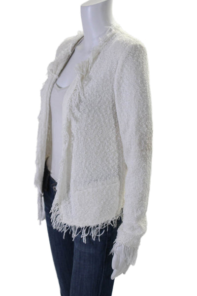 IRO Womens Long Sleeves Shavani Cardigan Sweater White Cotton Size EUR 34