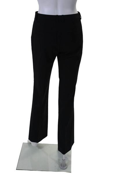 Theory Womens High Rise Demitria Creased Flare Leg Dress Pants Black Wool Size 0