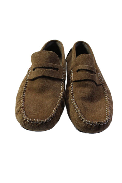 Stacy Adams Mens Suede Apron Toe Slip On Penny Loafers Light  Brown Size 8.5US