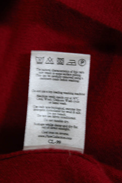 Pure Collection Womens Long Sleeve V Neck Cashmere Sweater Red Size 6