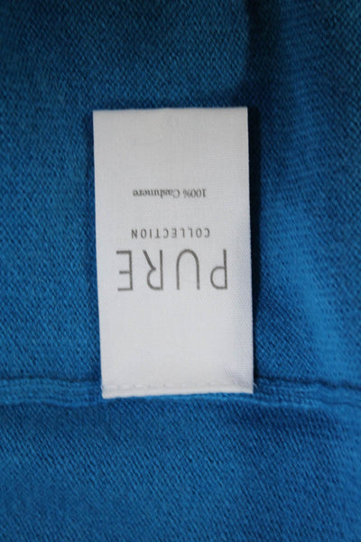 Pure Collection Womens Long Sleeve Turtleneck Cashmere Sweater Blue Size 6