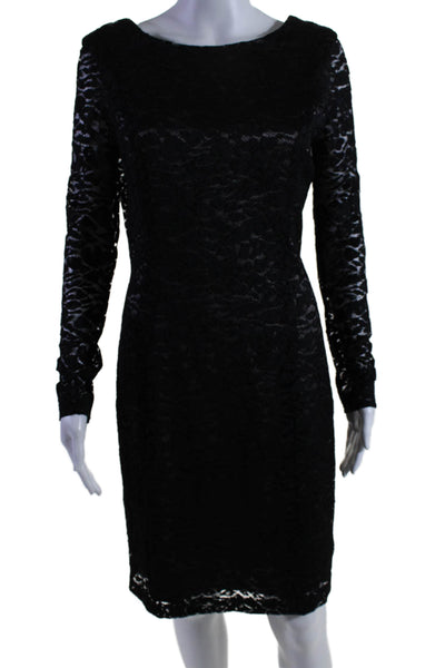 Beckley By Melissa Womens Lace Round Neck Long Sleeve Dress Black Size 8