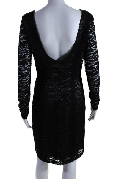 Beckley By Melissa Womens Lace Round Neck Long Sleeve Dress Black Size 8