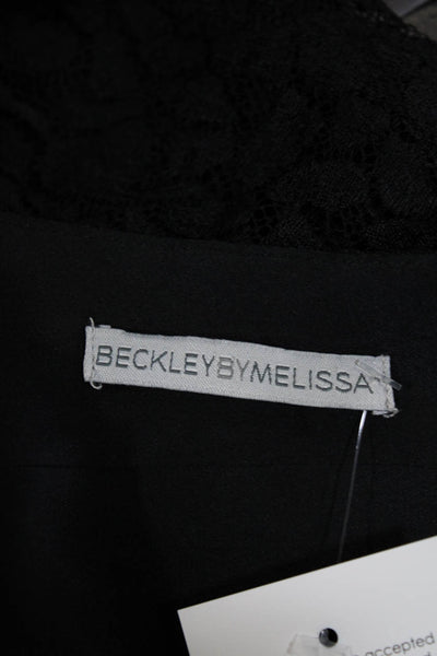 Beckley By Melissa Womens Lace Round Neck Long Sleeve Dress Black Size 8