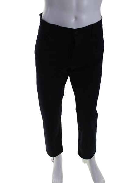 Theory Mens Zipper Fly Pleated Raffi Slim Fit Trouser Pants Navy Blue Size 36