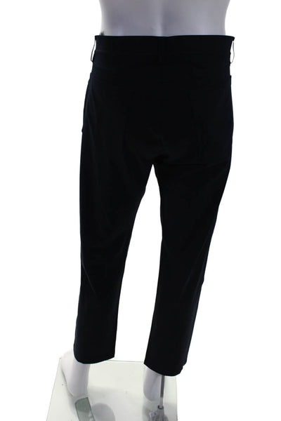 Theory Mens Zipper Fly Pleated Raffi Slim Fit Trouser Pants Navy Blue Size 36