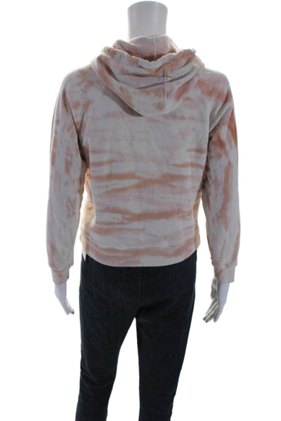 Mother Womens Cotton Tie Dye Print Long Sleeve Hoodie Orange Pink Size S