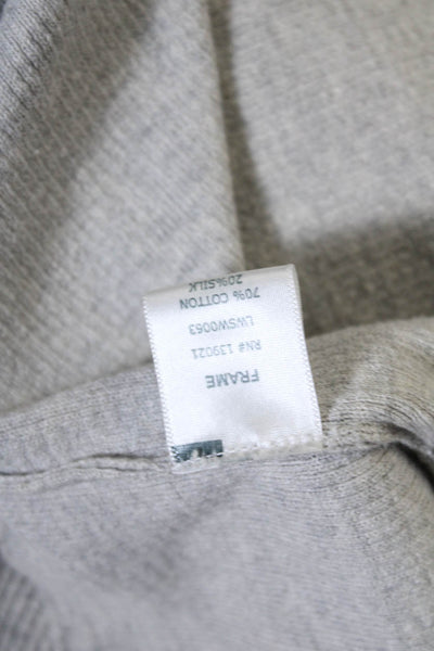 Frame Shirt Womens Cotton Ribbed Long Sleeve High Low Tshirt Gray Size S