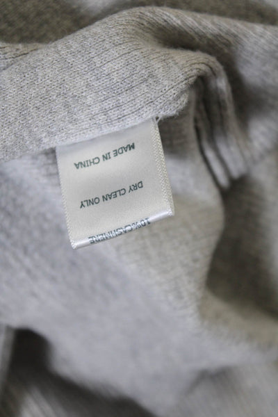 Frame Shirt Womens Cotton Ribbed Long Sleeve High Low Tshirt Gray Size S