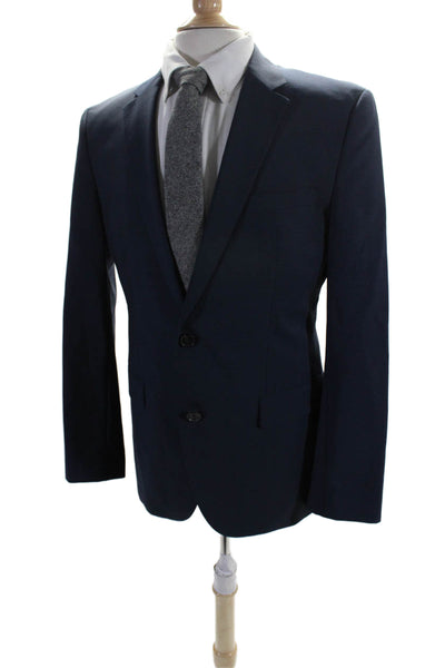 Boss Hugo Boss Mens Two Button Blazer Jacket Navy Blue Wool Size 40 Regular