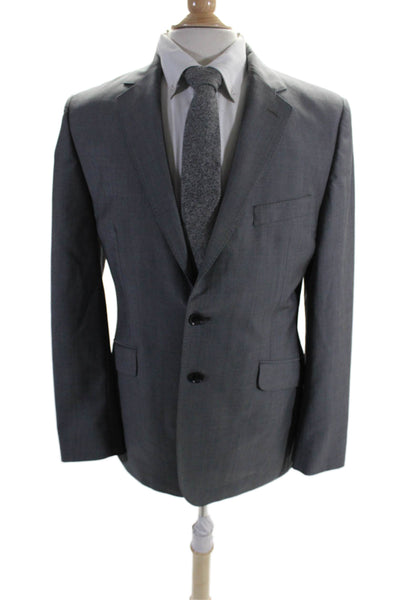 DUCHAMP Mens Two Button Classic Lapel Tailored Fit Blazer Jacket Gray Size 40