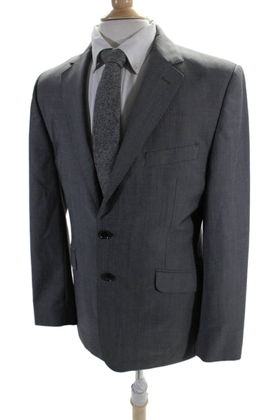 DUCHAMP Mens Two Button Classic Lapel Tailored Fit Blazer Jacket Gray Size 40