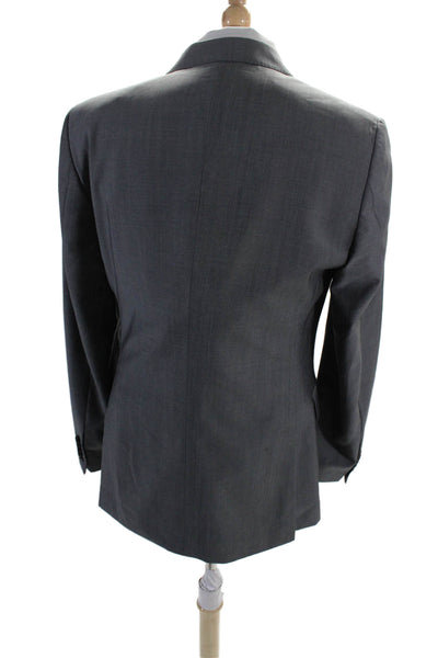 DUCHAMP Mens Two Button Classic Lapel Tailored Fit Blazer Jacket Gray Size 40