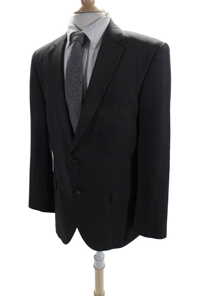 Strellson Mens Two Button Classic Lapel Blazer Jacket Gray Wool Size EUR 52