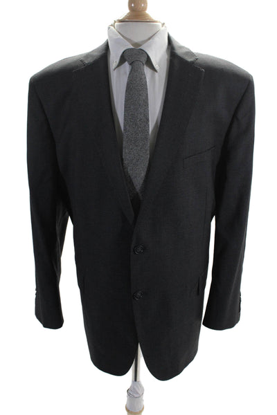 Loro Piana Mens Two Button Blazer Jacket Black Grey Wool Size EUR 50 Regular