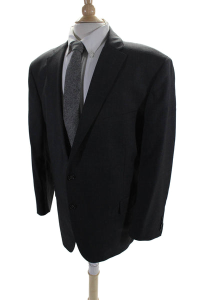 Loro Piana Mens Two Button Blazer Jacket Black Grey Wool Size EUR 50 Regular