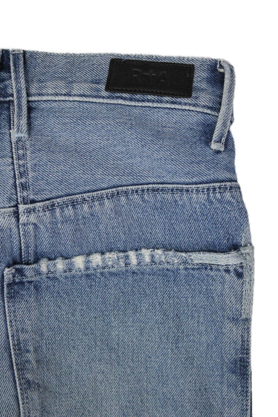 R+A Womens Blue Medium Wash Belt High Rise Striaght Leg Jeans Size XXS