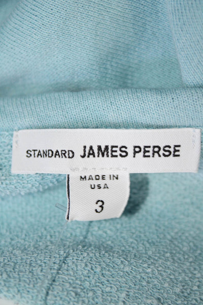 James Perse Womens Crew Neck Long Sleeve Tight Knit Sweater Blue 3