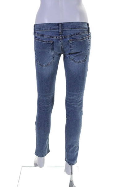 Rag & Bone Jean Womens Two Tone Blue Patch-work Low Rise Skinny Jeans Size 23