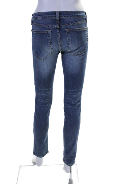 Rag & Bone Jean Womens Blue Medium Wash Patch-work Skinny Leg Jeans Size 23