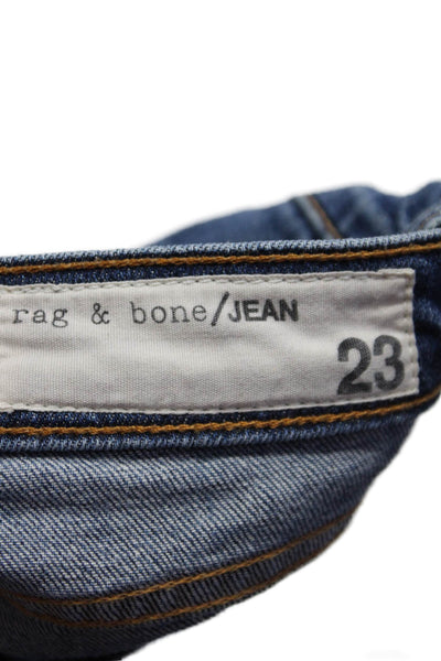 Rag & Bone Jean Womens Blue Medium Wash Patch-work Skinny Leg Jeans Size 23