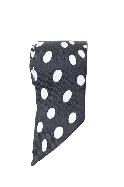 Hermes Mens Silk Polka Dot Wrapped Tied Classic Bow Tie Black Size One Size