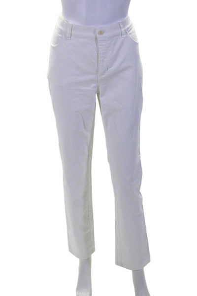 Lafayette 148 New York Women's Button Clouse Straight Leg Pants White Size 6