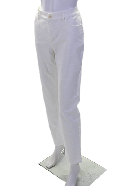 Lafayette 148 New York Women's Button Clouse Straight Leg Pants White Size 6