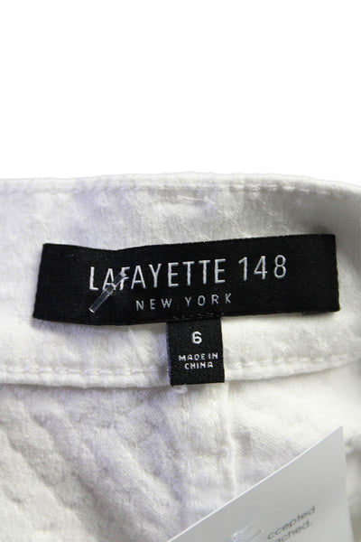 Lafayette 148 New York Women's Button Clouse Straight Leg Pants White Size 6