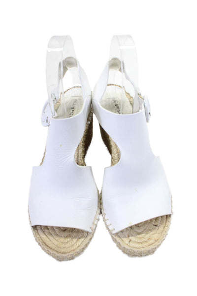 Via Spiga Women's Open Toe Ankle Buckle Espadrille Sandals White Size 7