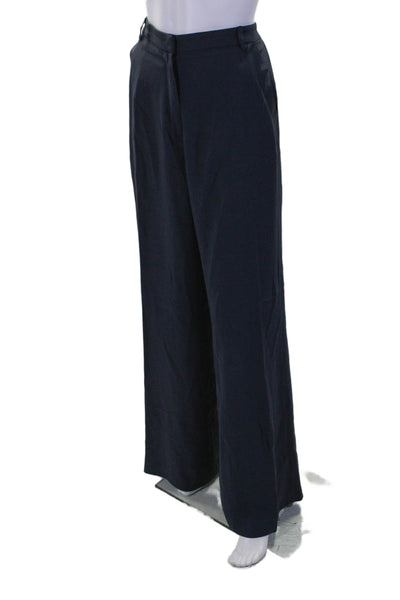 Zac Posen Womens Dark Blue High Rise Pleated Wide Leg Dress Pants Size 6