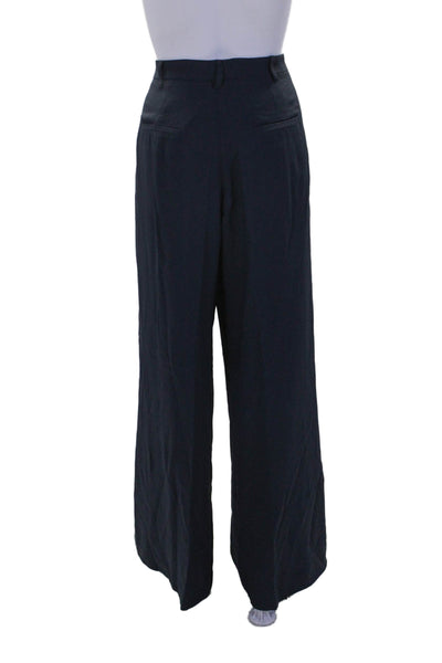 Zac Posen Womens Dark Blue High Rise Pleated Wide Leg Dress Pants Size 6