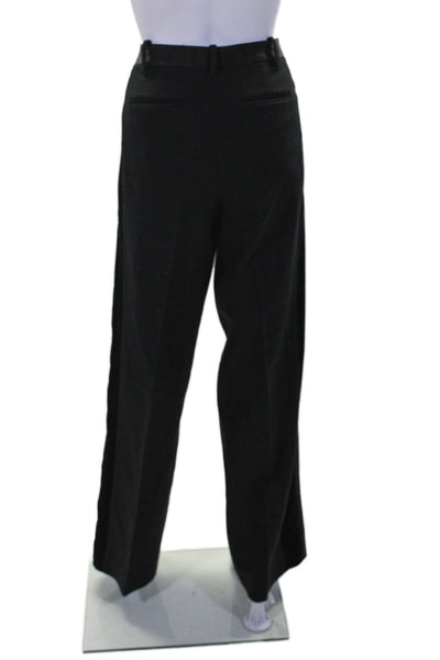 Jason Wu Womens Wool Black Pleated High Waisted Straight Tuxedo Pants Size 4