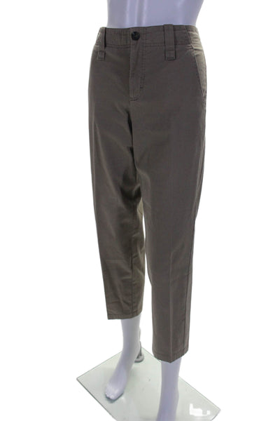 Vince Women's Button Closure Flat Front Pockets Straight Leg Pants Tan Size 6