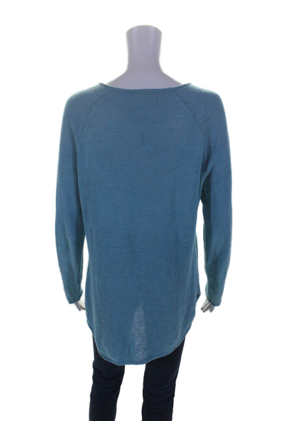 Eileen Fisher Women's V-Neck Long Sleeves Pullover Sweater Blue Size M