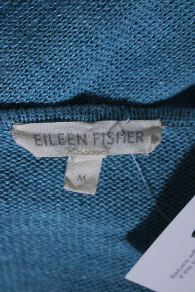 Eileen Fisher Women's V-Neck Long Sleeves Pullover Sweater Blue Size M